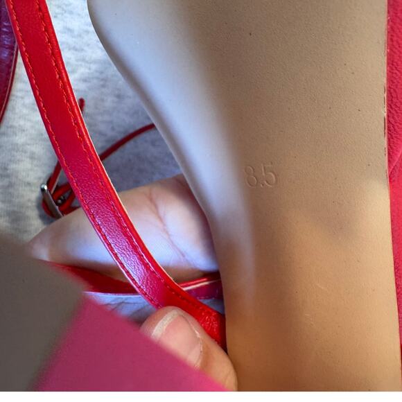 Azalea Wang Lennox Strappy Platform Sandal Heels in Red Size 8.5 - Picture 7 of 7